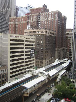 The Blue Line station. Easy, fast, CHEAP! Photo of a Chicago Blue Line station.