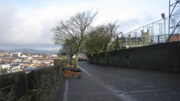 The view atop the city wall, complete with cannon. The view atop the city wall, complete with cannon.